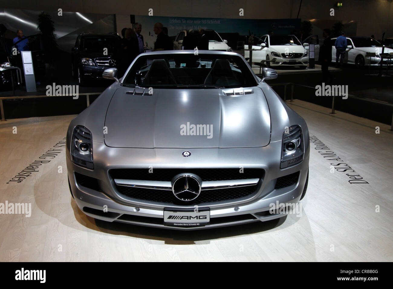 Mercedes SLS AMG Roadster, Auto Zürich Car Show, Oerlikon Viertel, Zürich,  Schweiz, Europa Stockfotografie - Alamy