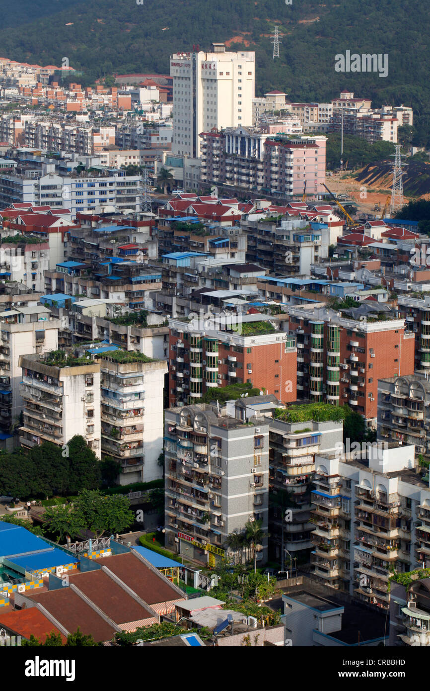 Blick über die Häuser von Xiamen, Provinz Fujian, China, Asien Stockfoto