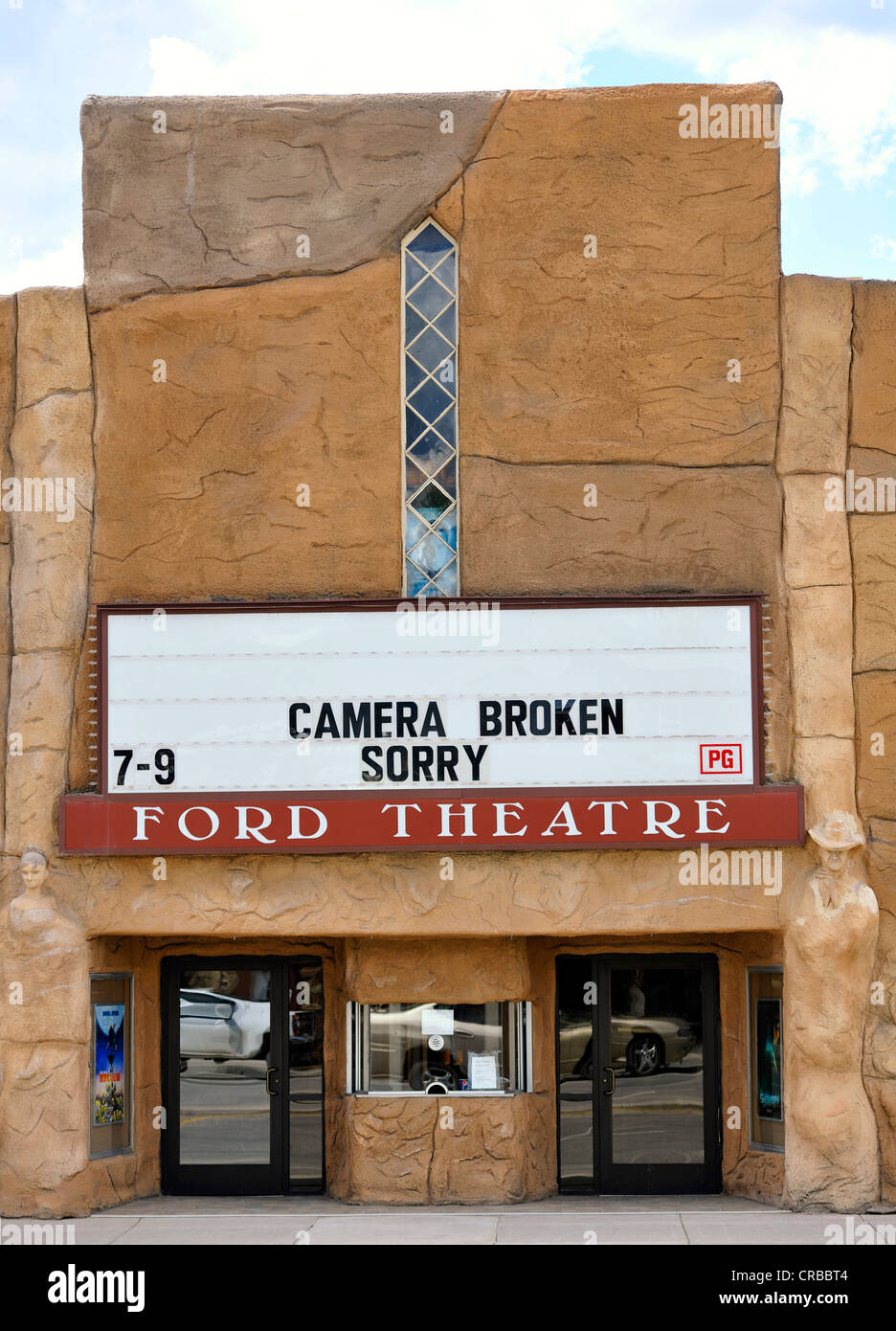 Kino geschlossen wegen Defekte Geräte, Afton, Wyoming, Vereinigte Staaten von Amerika, PublicGround Stockfoto