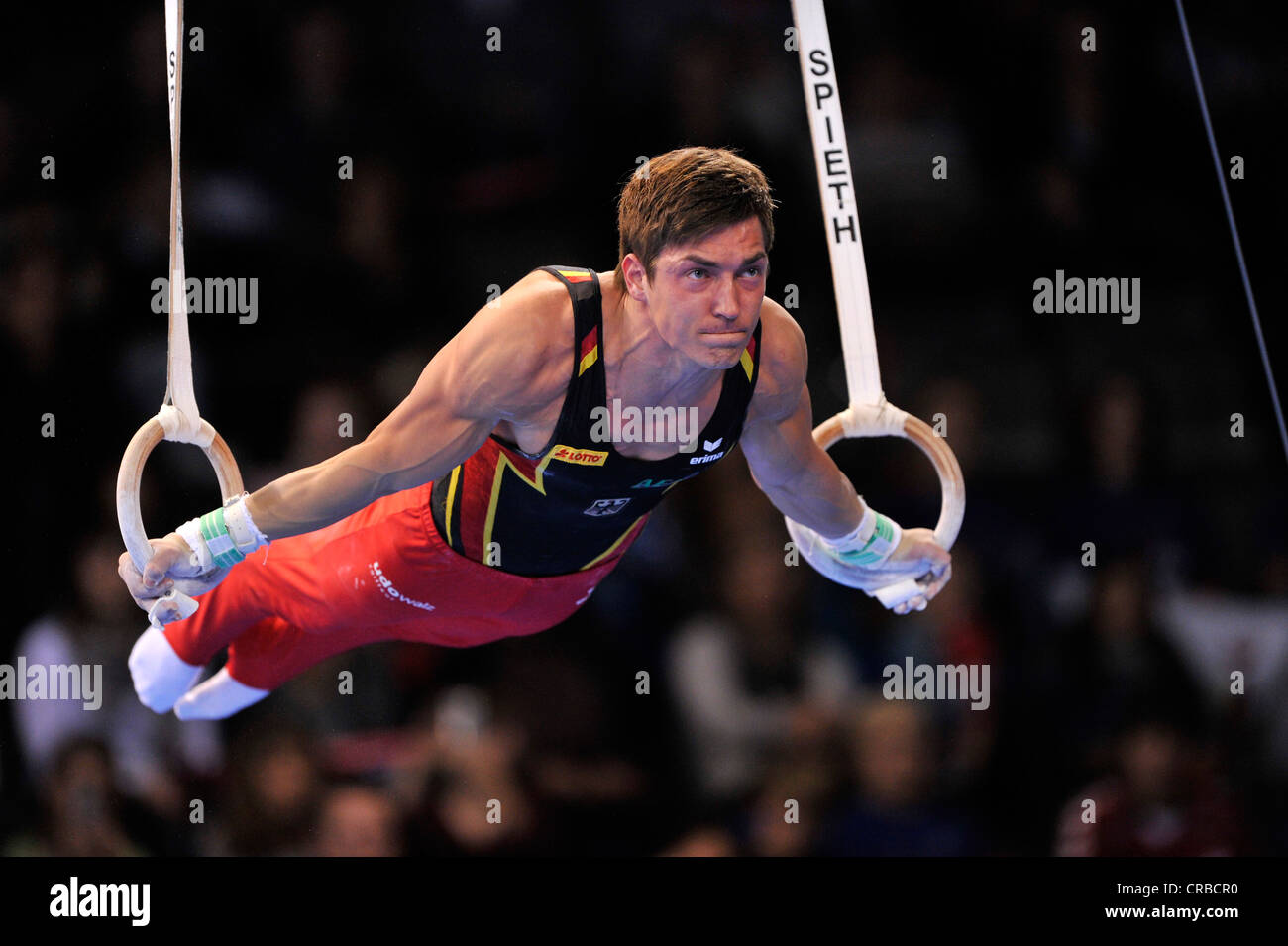 Philipp Boy, GER, Durchführung noch Ringe, EnBW Gymnastics World Cup, 11. bis 13. November 2011, 29. DTB-Cup, Porsche-Arena, Stuttgart Stockfoto