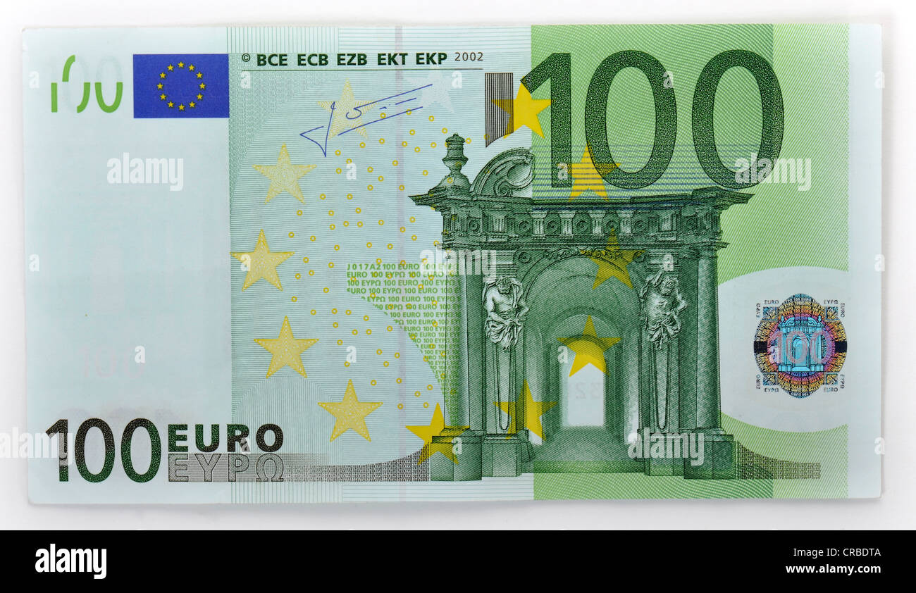 100-Euro-Banknote, vorn Stockfoto