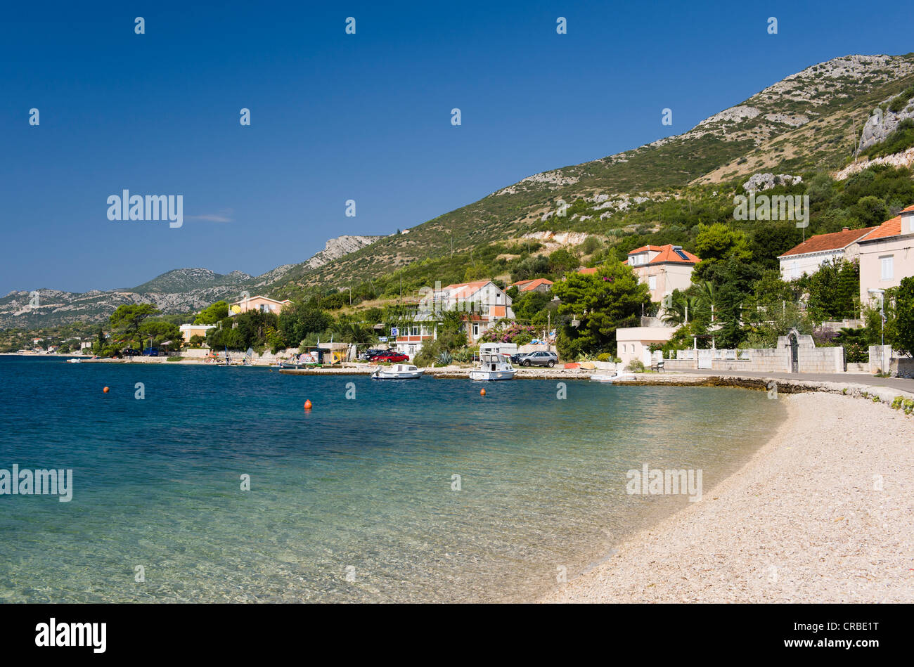 Strand In Orebic Halbinsel Peljesac Dalmatien Kroatien Europa Stockfotografie Alamy