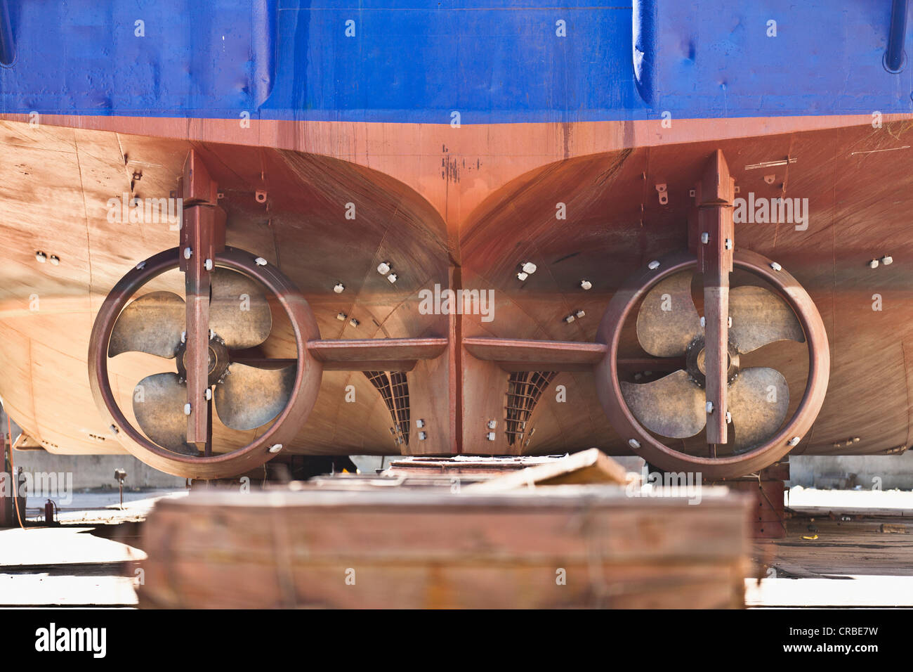 Propeller des Schiffes auf Trockendock Stockfotografie Alamy