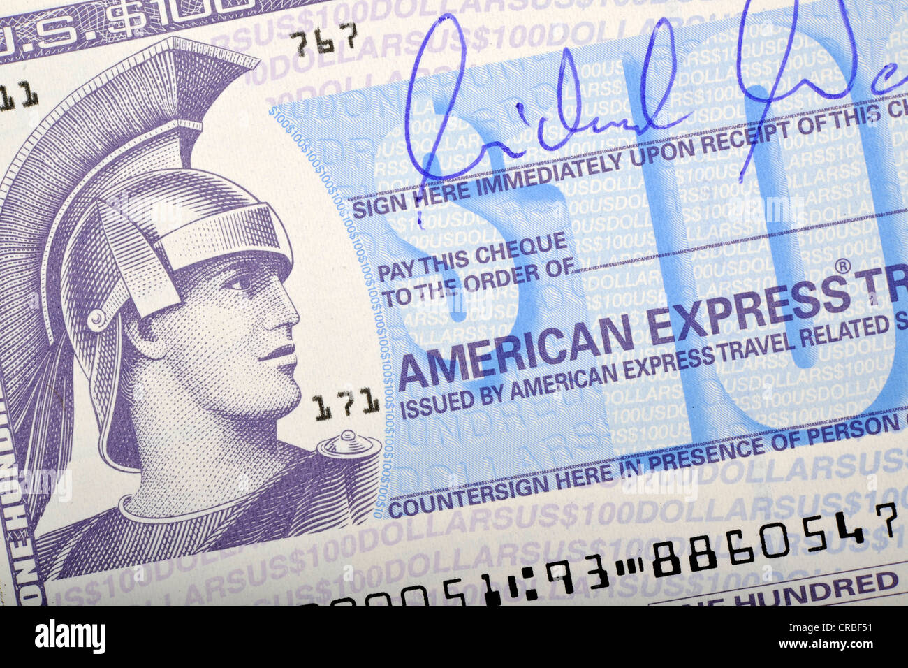 American Express Travellers Scheck, Traveller Check Stockfotografie - Alamy