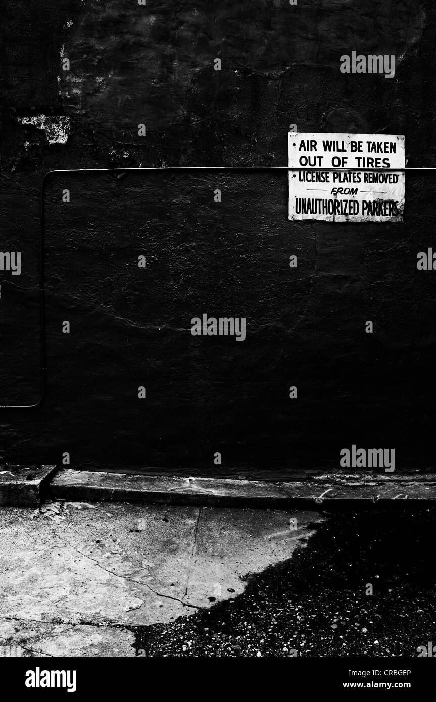 "Kein Parkplatz" bemerken, Greenwich Village, Manhattan, New York City, New York, USA Stockfoto