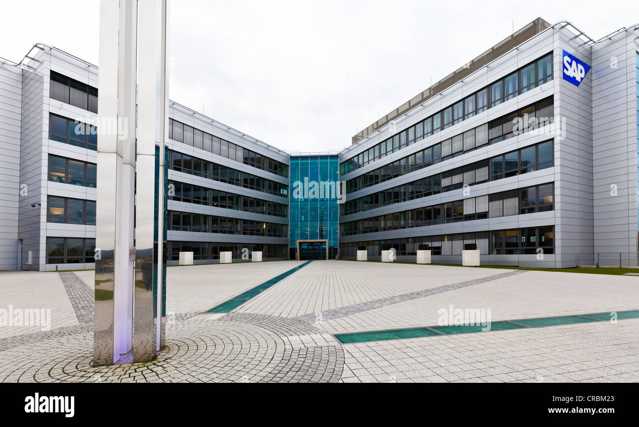 Hauptsitz, Verwaltung des Software-Unternehmens SAP AG in Walldorf, Baden-Württemberg, Deutschland, Europa Stockfoto