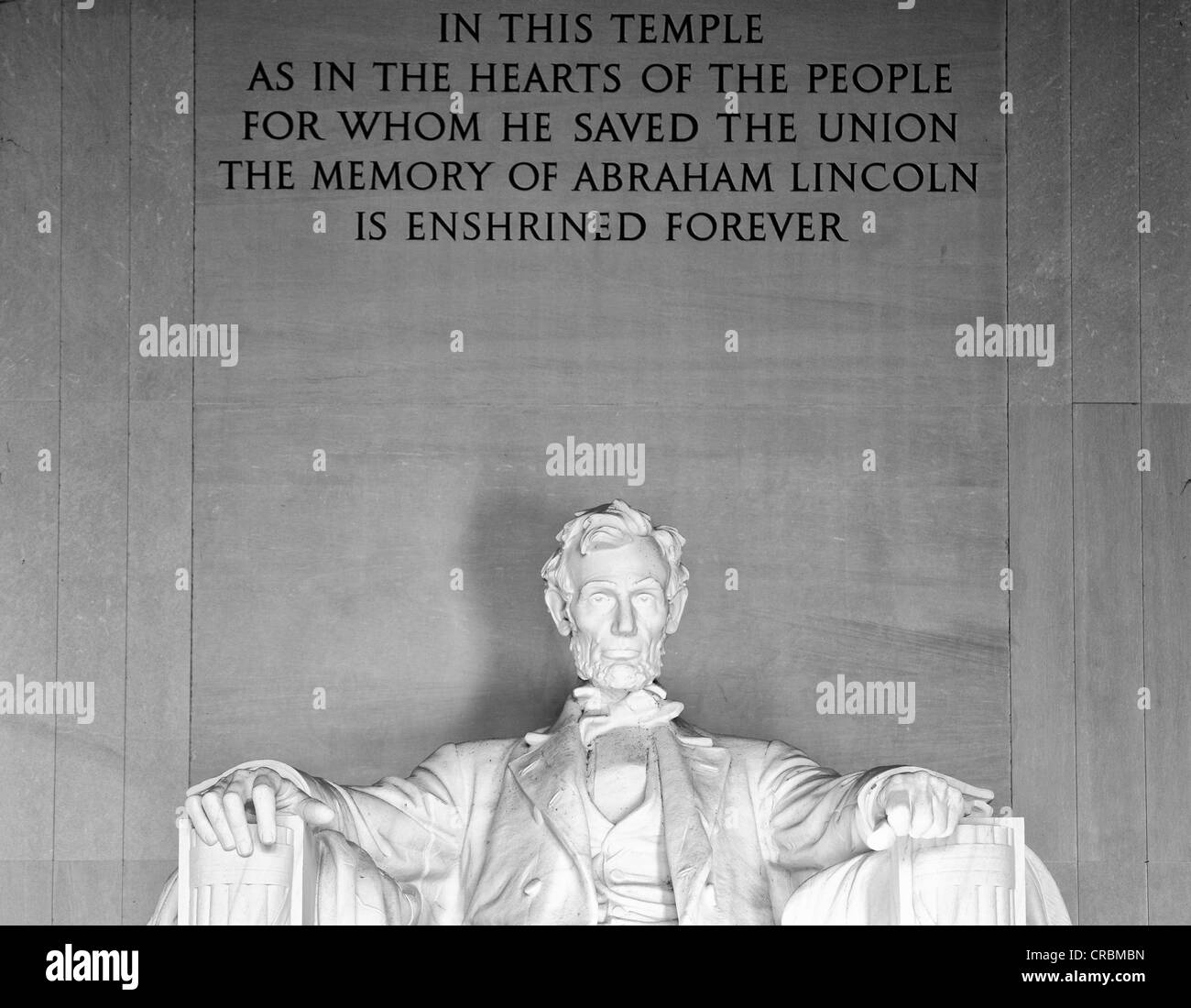 Schwarz / weiß Bild, Abraham Lincoln Statue von Daniel Chester French