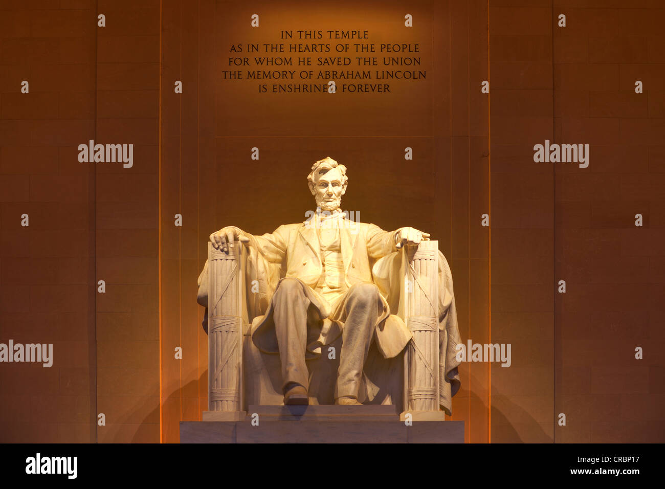 Statue von Abraham Lincoln von Daniel Chester French, Lincoln Memorial, Washington D.C., District Of Columbia Stockfoto