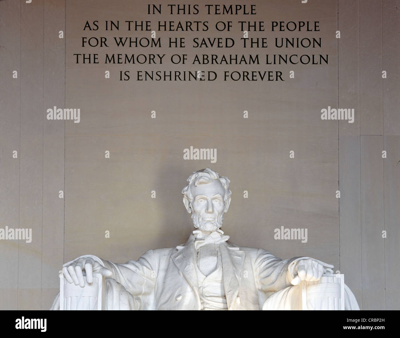 Statue von Abraham Lincoln von Daniel Chester French, Hingabe, Lincoln Memorial, Washington D.C., District Of Columbia Stockfoto