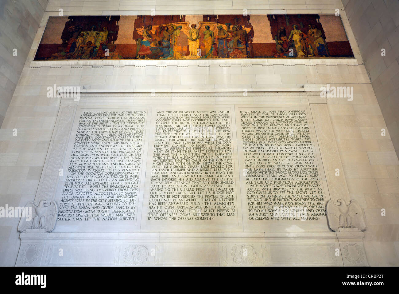 Berühmte "zweite Antrittsrede", Lincoln Memorial, Washington, D.C., District Of Columbia, Vereinigte Staaten von Amerika, USA Stockfoto
