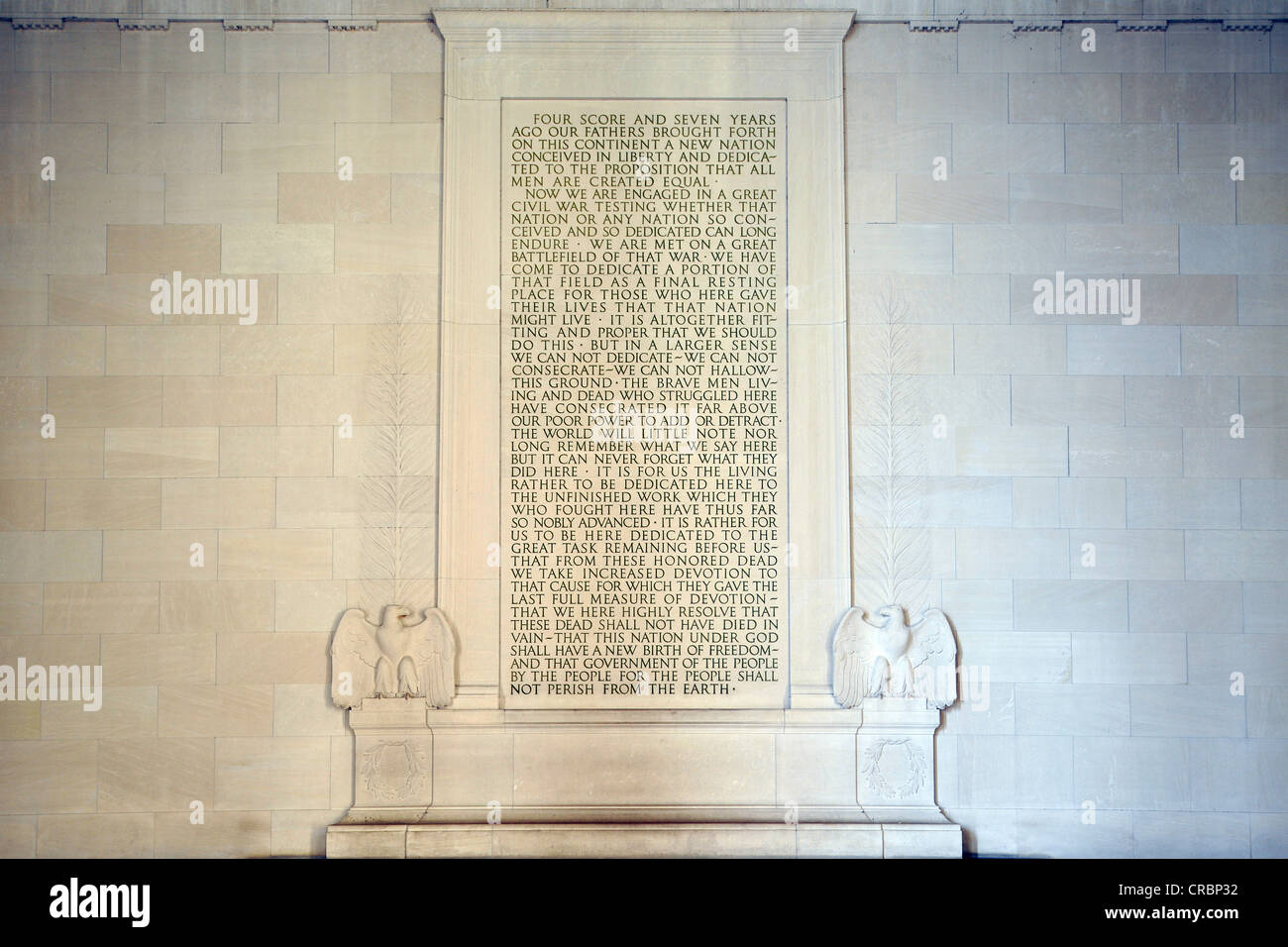 Berühmte Gettysburg-Rede Rede, Lincoln Memorial, Washington DC, District Of Columbia, Vereinigte Staaten von Amerika, USA Stockfoto