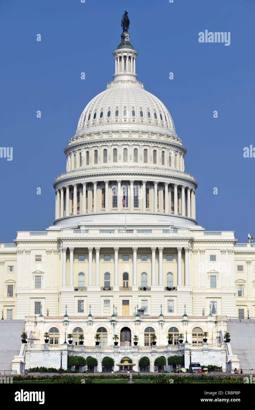 Dome, Rotunde, Statue of Freedom, Kapitol, Capitol Hill, Washington D.C., District Of Columbia Stockfoto