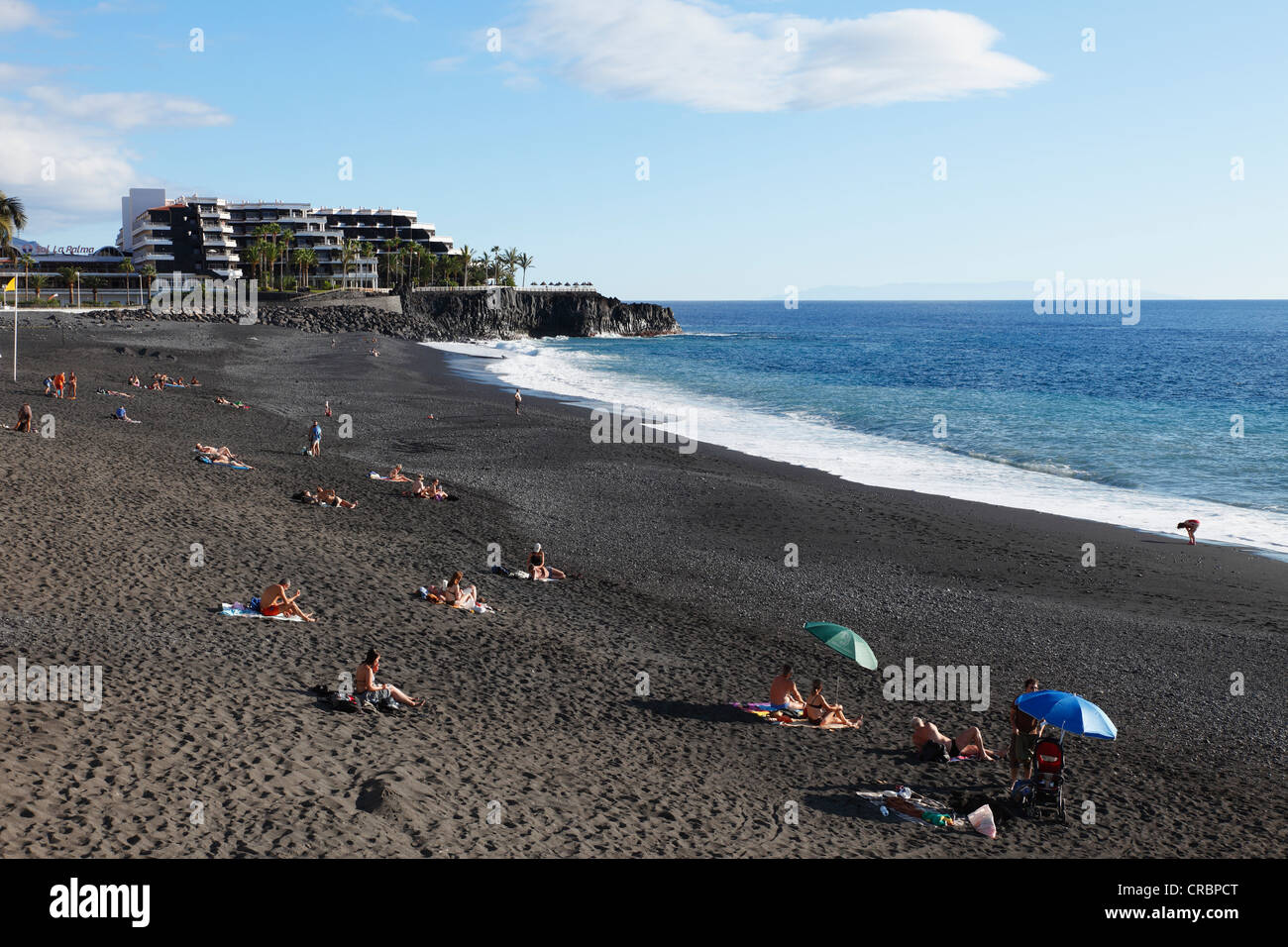 Strand von Puerto Naos Hotel Sol La Palma, Kanarische Inseln, Europa, PublicGround Stockfoto