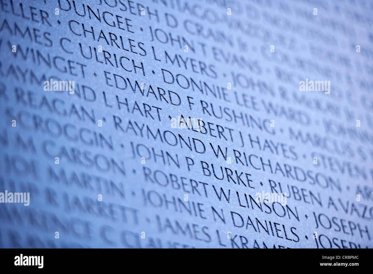 Vietnam Veterans Memorial Wall, nationale Denkmal mit den Namen der gefallenen US-Soldaten während des Vietnamkriegs, Washington DC Stockfoto