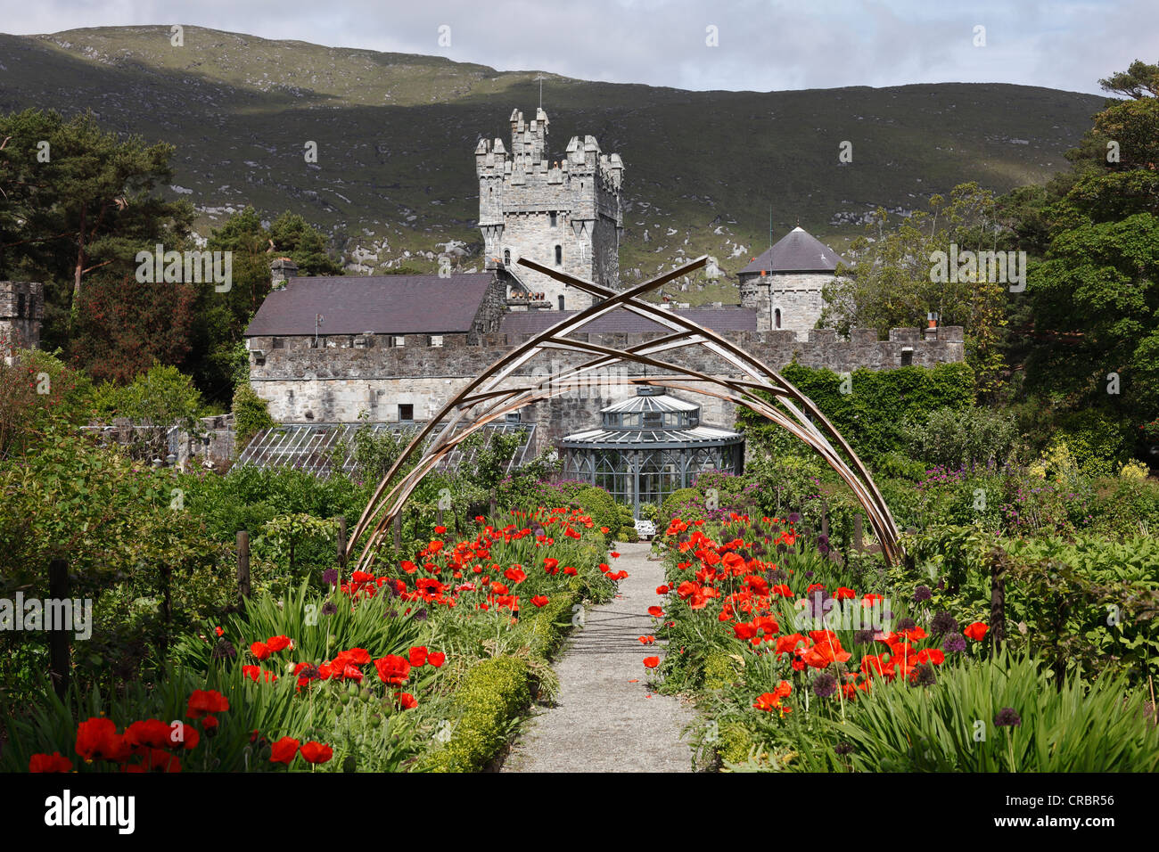 Ummauerten Garten, Glenveagh Castle und Gärten, Glenveagh National Park, County Donegal, Irland, Europa Stockfoto