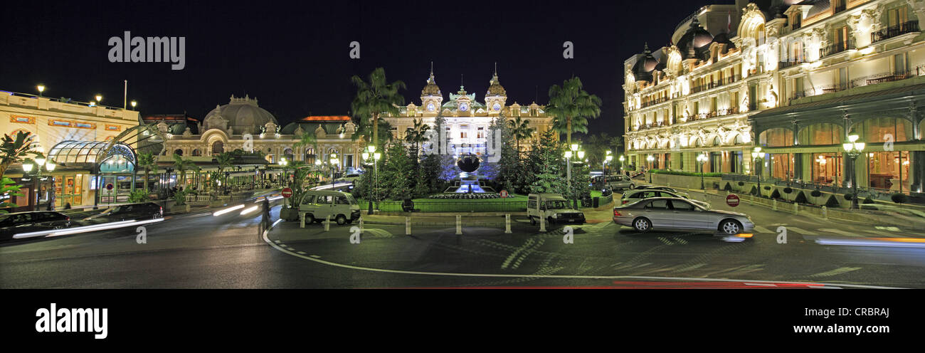 Café de Paris, Monte Carlo Casino, Hotel de Paris, Panorama, Fürstentum Monaco, Côte d ' Azur, Mittelmeer, Europa Stockfoto