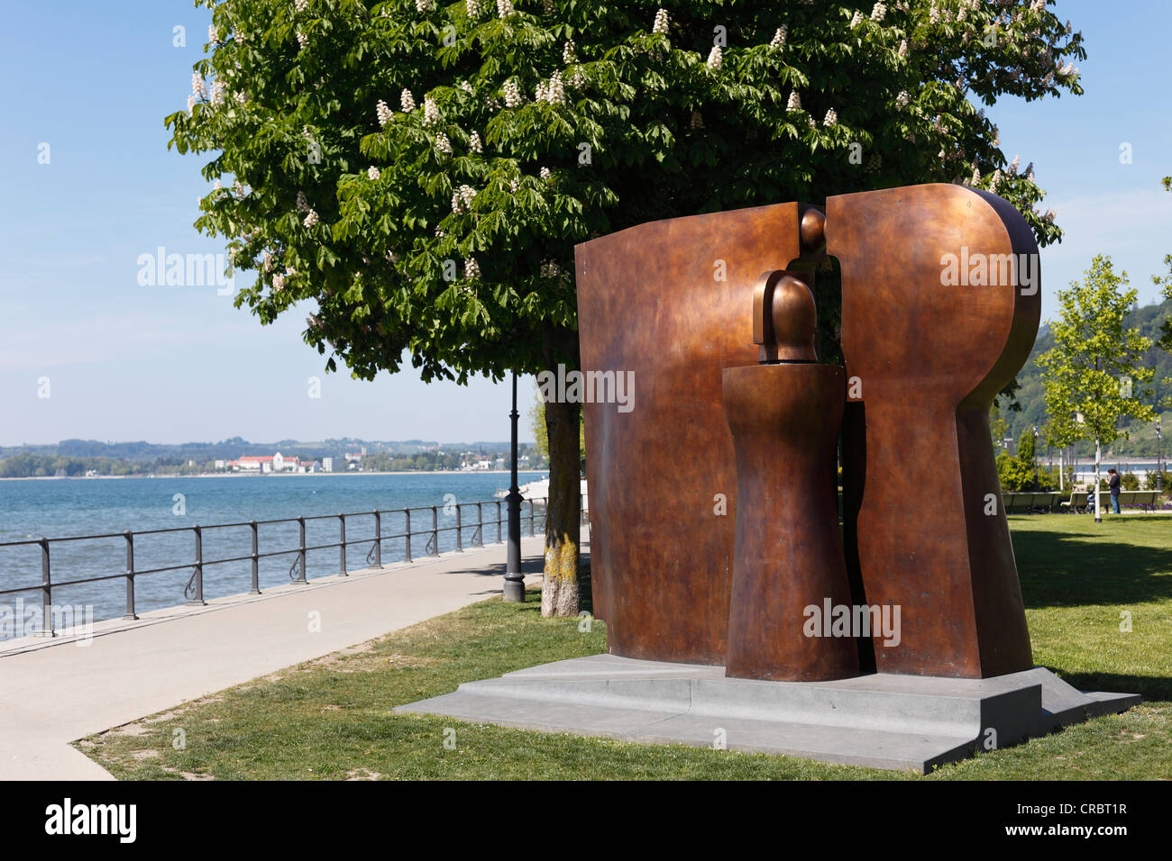 Bronze-Skulptur Hommage ein Brigantium oder eine Hommage an Brigantium durch Herbert Albrecht, 2010, Promenade am Bodensee, Stockfoto