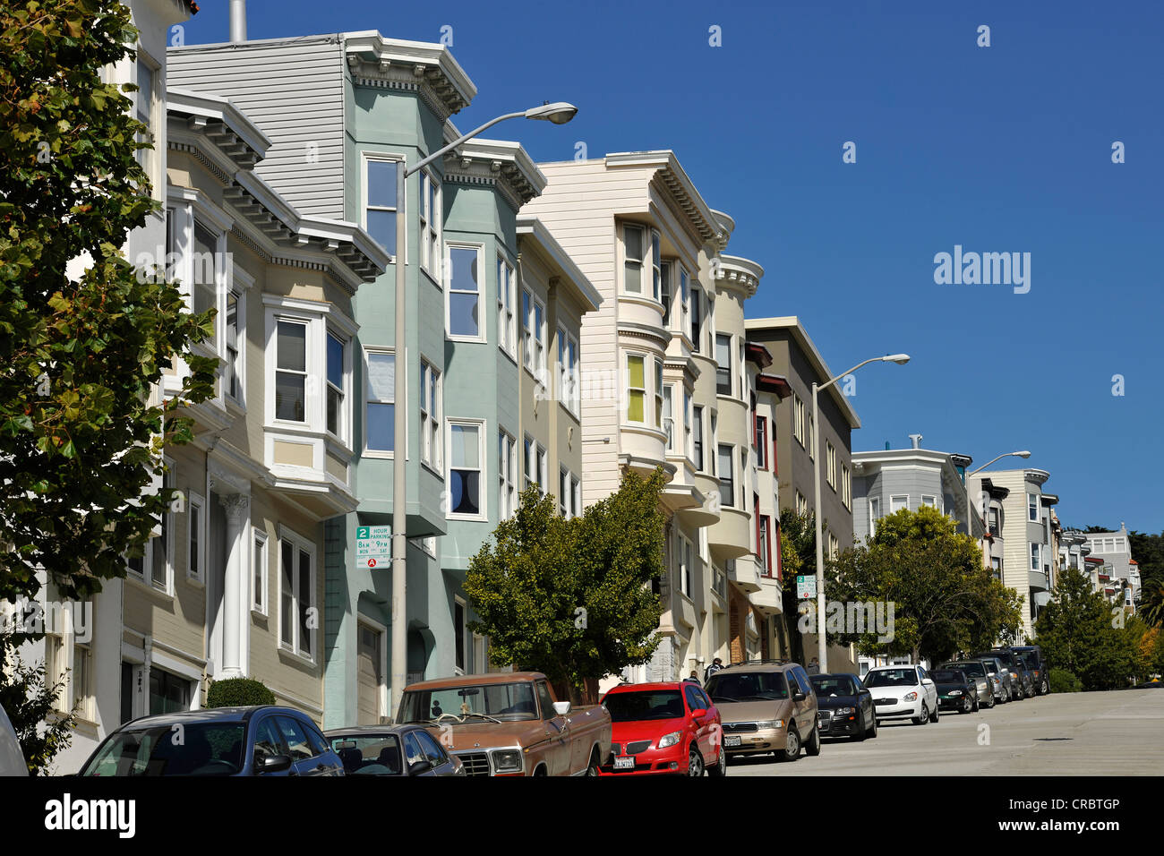 Greenwich Street, Fernschreiber-Hügel, San Francisco, Kalifornien, Vereinigte Staaten von Amerika, PublicGround Stockfoto