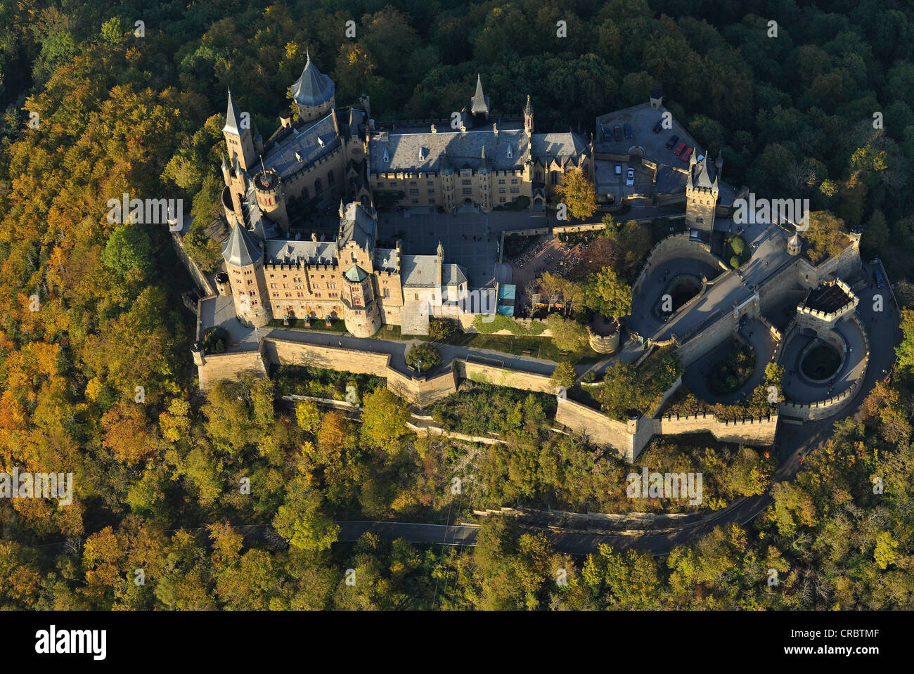 Luftaufnahme, Burg Burg Hohenzollern, Hechingen, schwäbische Alp, Baden