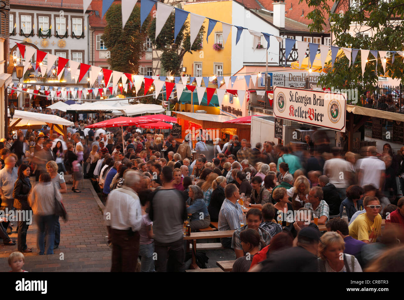 Sandkerwa, Volksfest, Katzenberg Straße, Bamberg, Oberfranken, Franken, Bayern, Deutschland, Europa, PublicGround Stockfoto