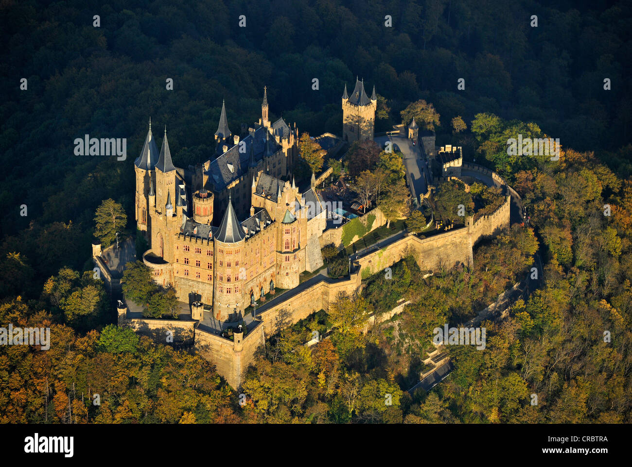 Luftaufnahme, Burg Burg Hohenzollern, Hechingen, schwäbische Alp, Baden