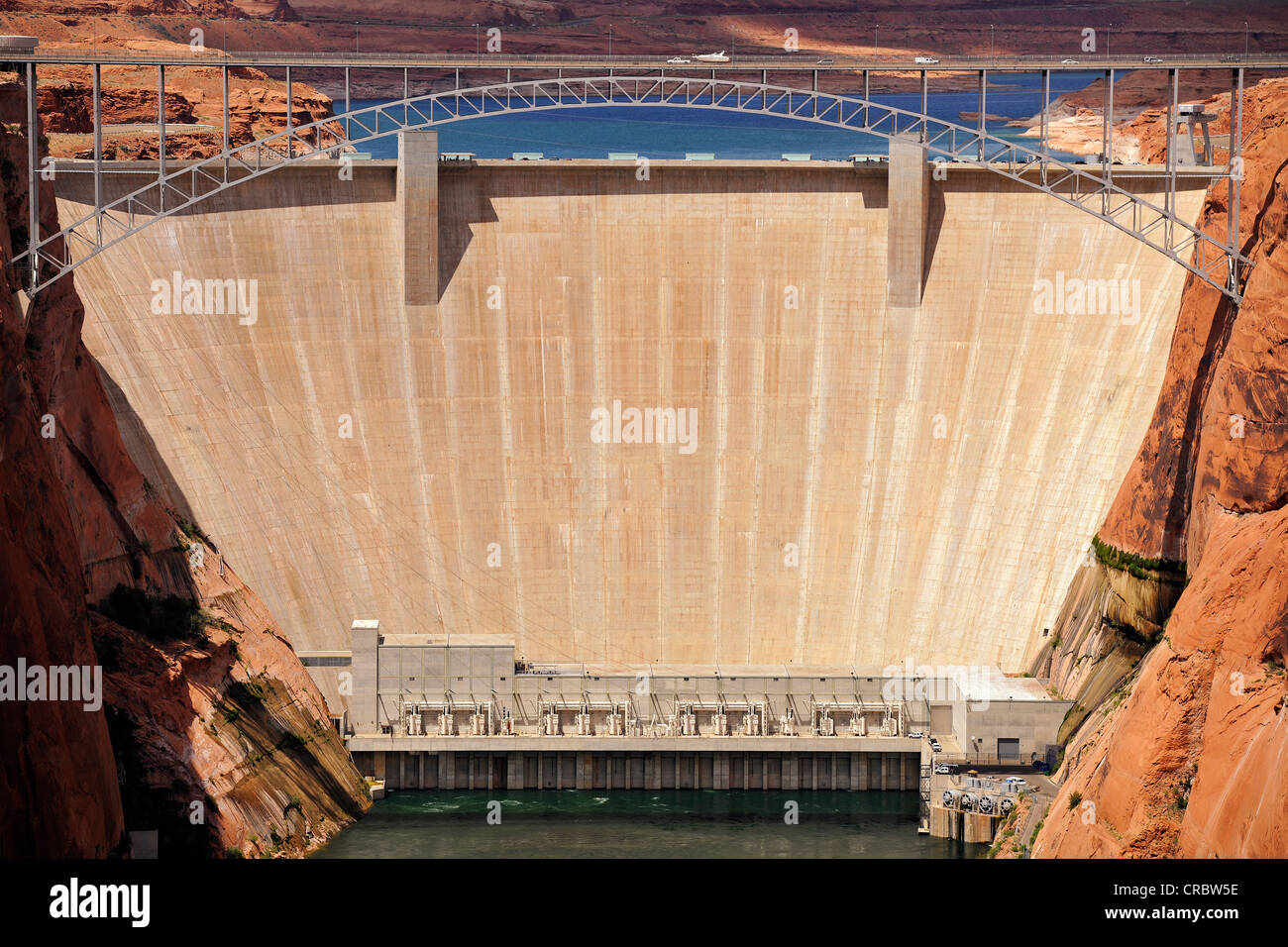 Highway 89 auf der Glen Canyon Bridge, Glen-Schlucht-Verdammung, Seite, Glen Canyon National Recreation Area, Arizona Stockfoto