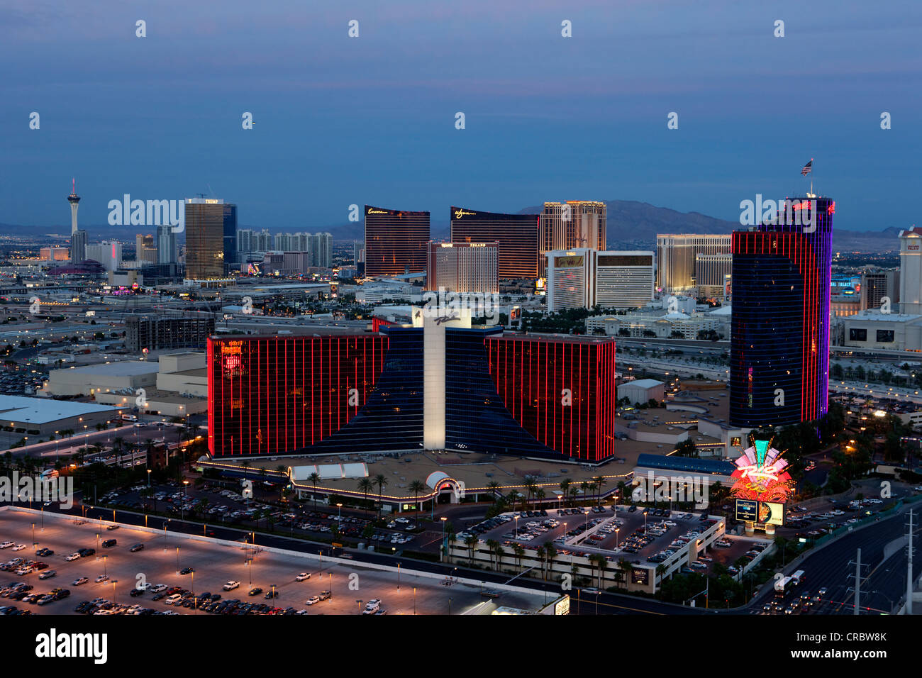 Las Vegas in der Nacht. Stockfoto