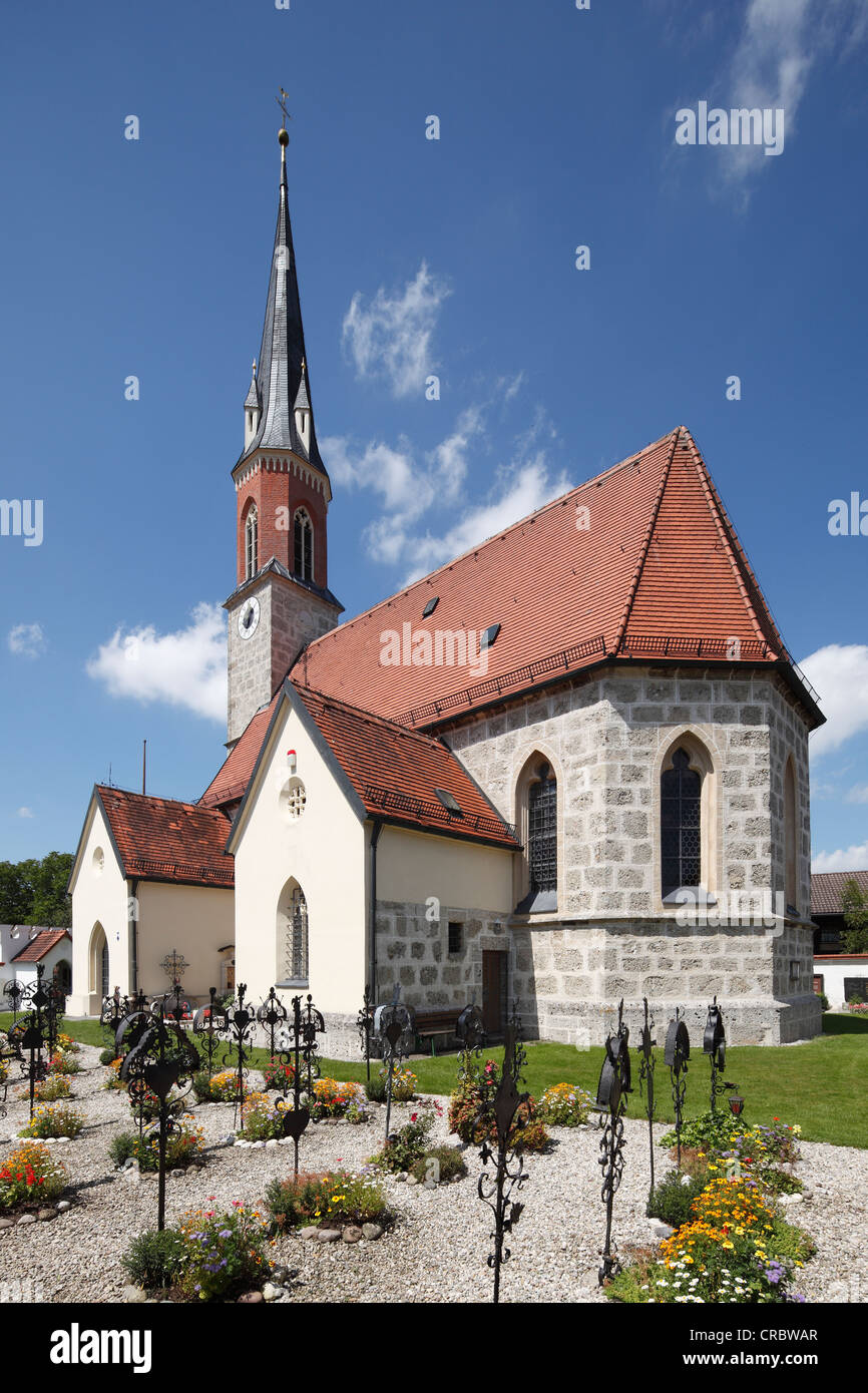 Kirche von Rabenden, Gemeinde Altenmarkt ein der Alz, Chiemgau, Upper Bavaria, Bavaria, Germany, Europa Stockfoto