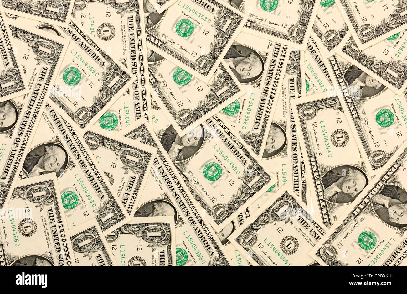 1 US-Dollar-Scheine Stockfoto