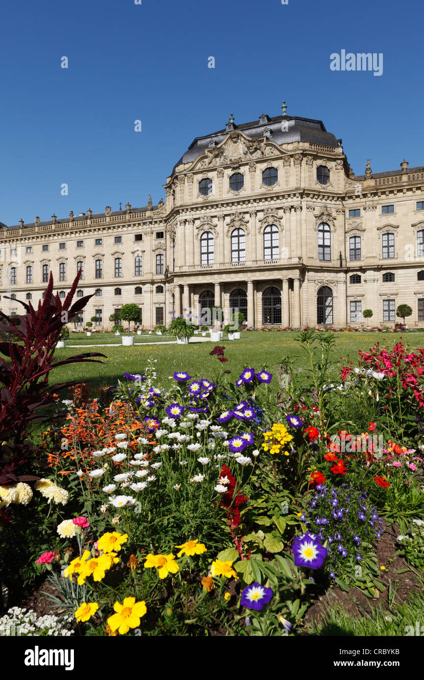 Würzburger Residenz, Court Gardens, Würzburg, senken Sie Franconia, Franken, Bayern, Deutschland, Europa Stockfoto