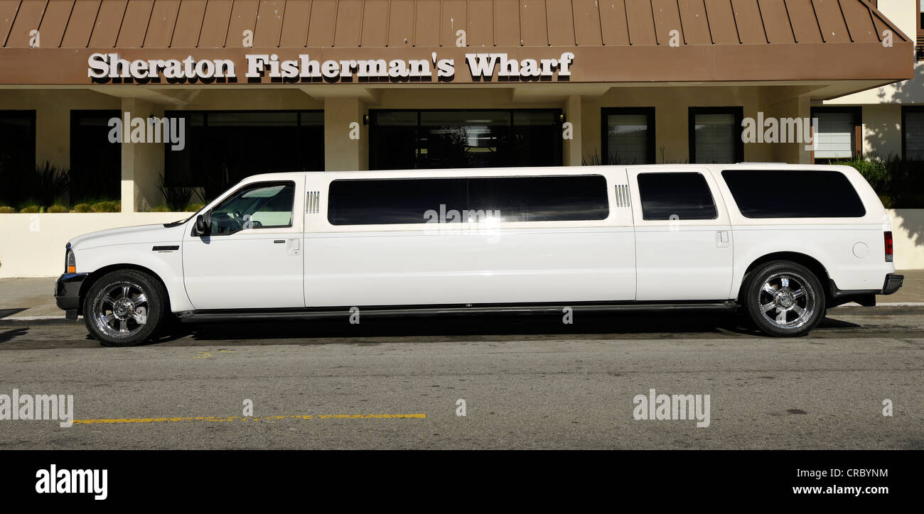 Stretchlimousine vor Sheraton Fisherman Wharf Hotel, San Francisco, Kalifornien, Vereinigte Staaten von Amerika, USA Stockfoto