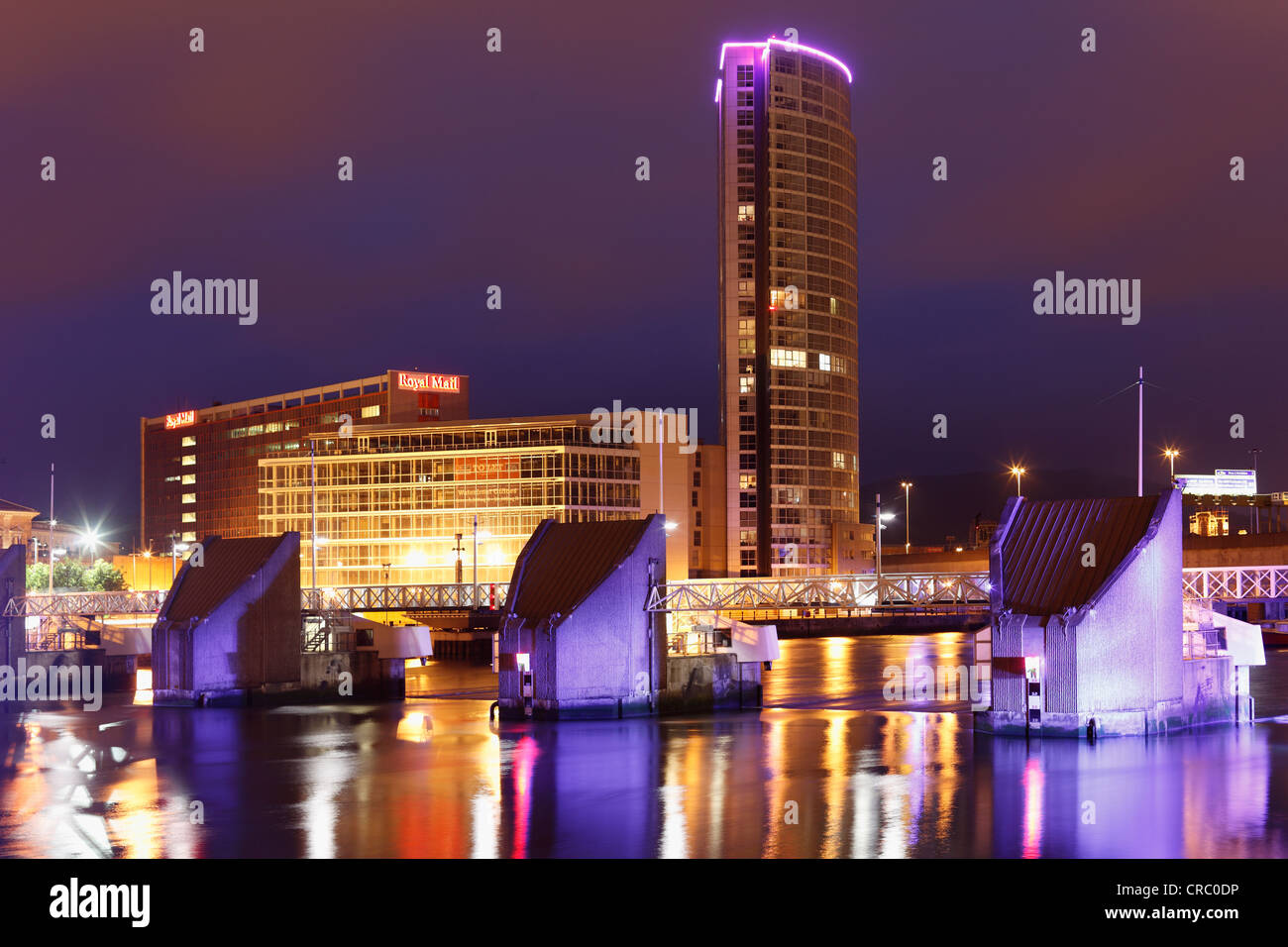 Obel Turm, Lagan Weir, Belfast, Nordirland, Irland, Großbritannien, Europa, PublicGround Stockfoto