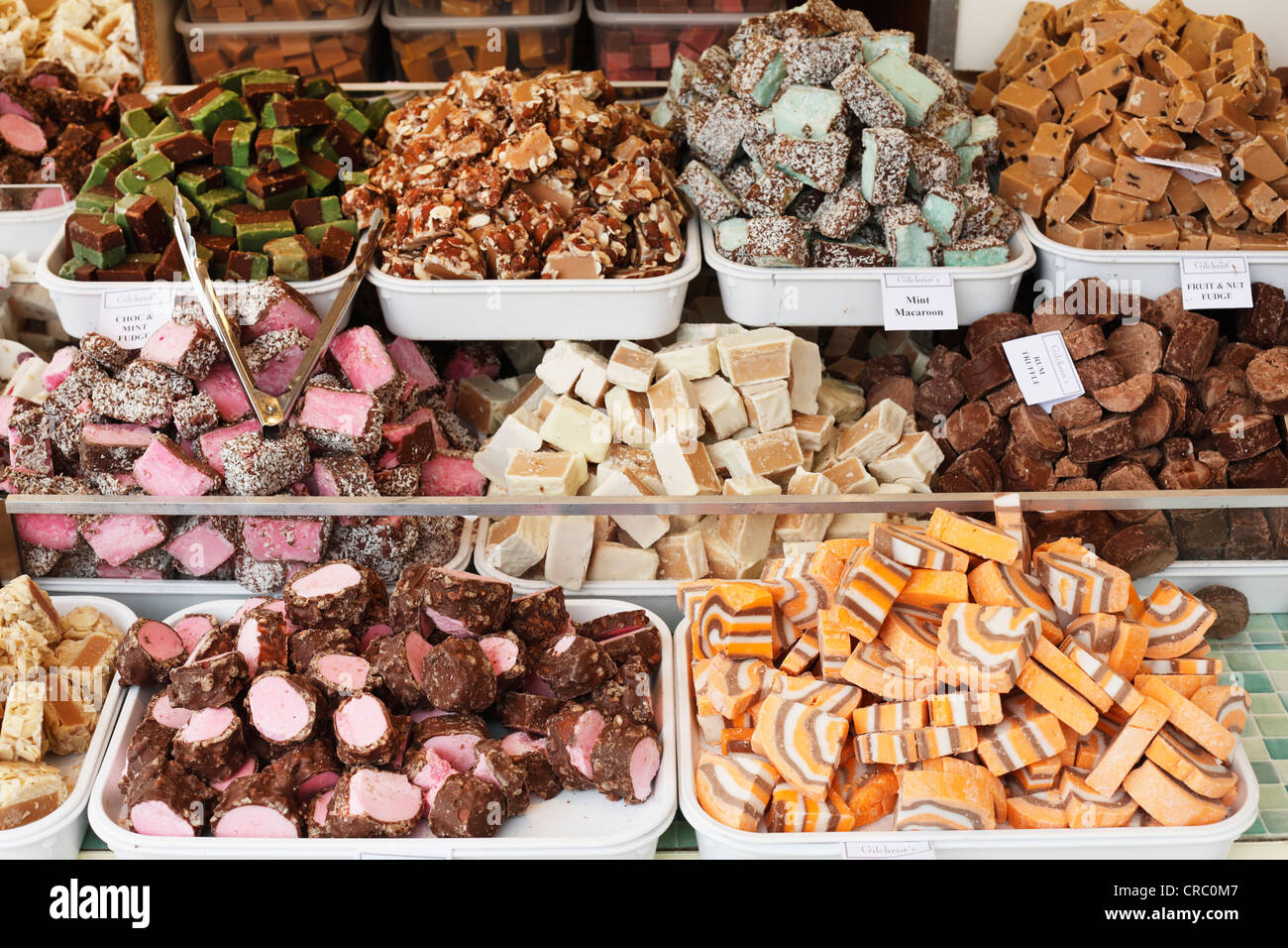 Süßigkeiten in einem Stall in Belfast, Nordirland, Irland, Großbritannien, Europa, PublicGround Stockfoto