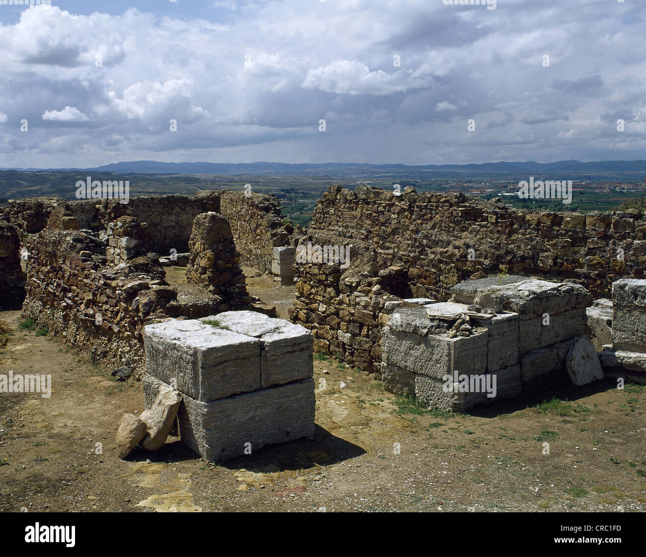 Spanien. Augusta Bilbilis. Ibero-römischen Stadt. 3. Jahrhundert vor Christus. Bleibt. Stockfoto