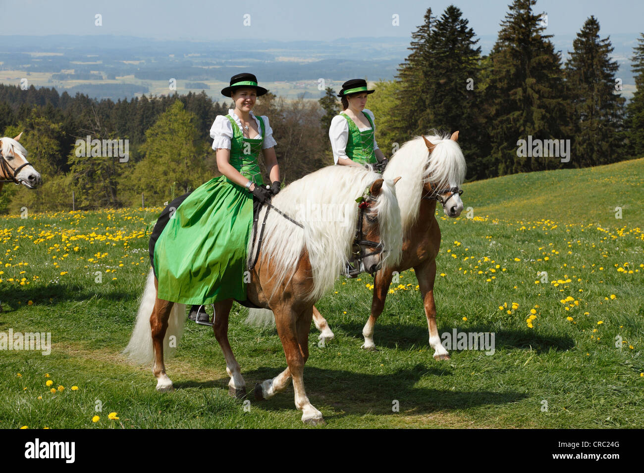 St.-Georgs Ritt Pferd Wallfahrt, Auerberg, Bernbeuren, Allgäu, Upper Bavaria, Bavaria, Germany, Europa Stockfoto