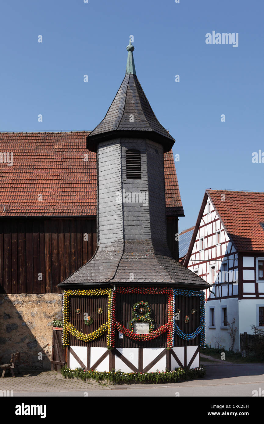 Brunnenhaus gut Haus in Birkenreuth, Ostern gut, Gemeinde Wiesenttal, kleine Schweiz, Oberfranken, Franken Stockfoto