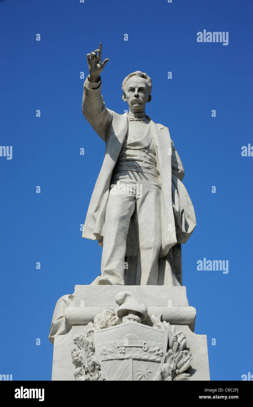 José Martí-Denkmal, Denkmal im Park, Parque Central, Prado, Paseo de Marti, Innenstadt von Havanna, Habana Nueva Vedado Stockfoto