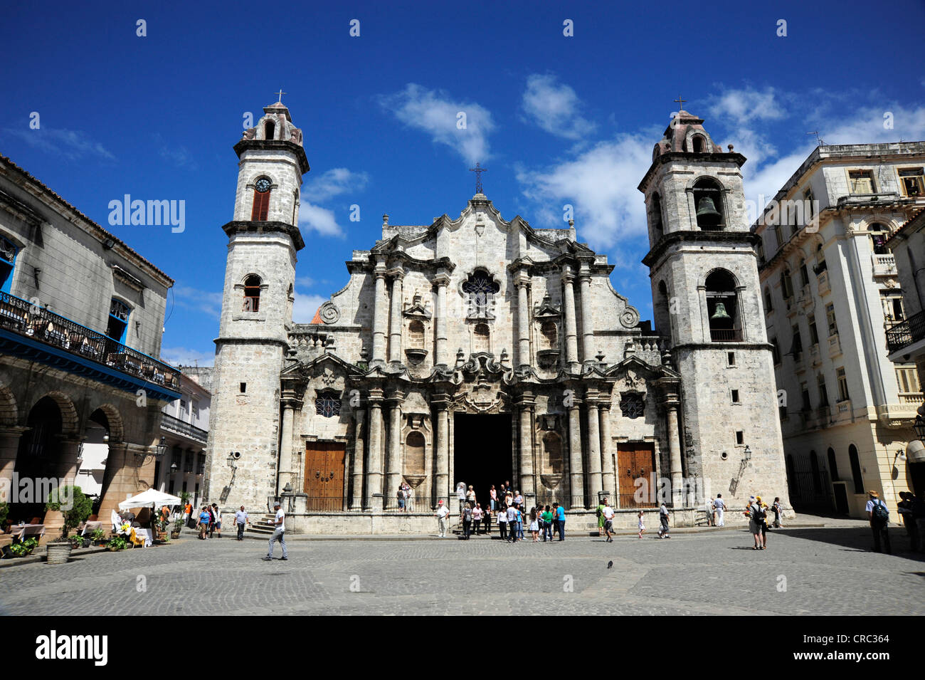 Kathedrale Catedral De La Habana, Plaza De La Catedral quadratisch, historische Altstadt von Havanna, Habana Vieja, Alt-Havanna, Kuba Stockfoto