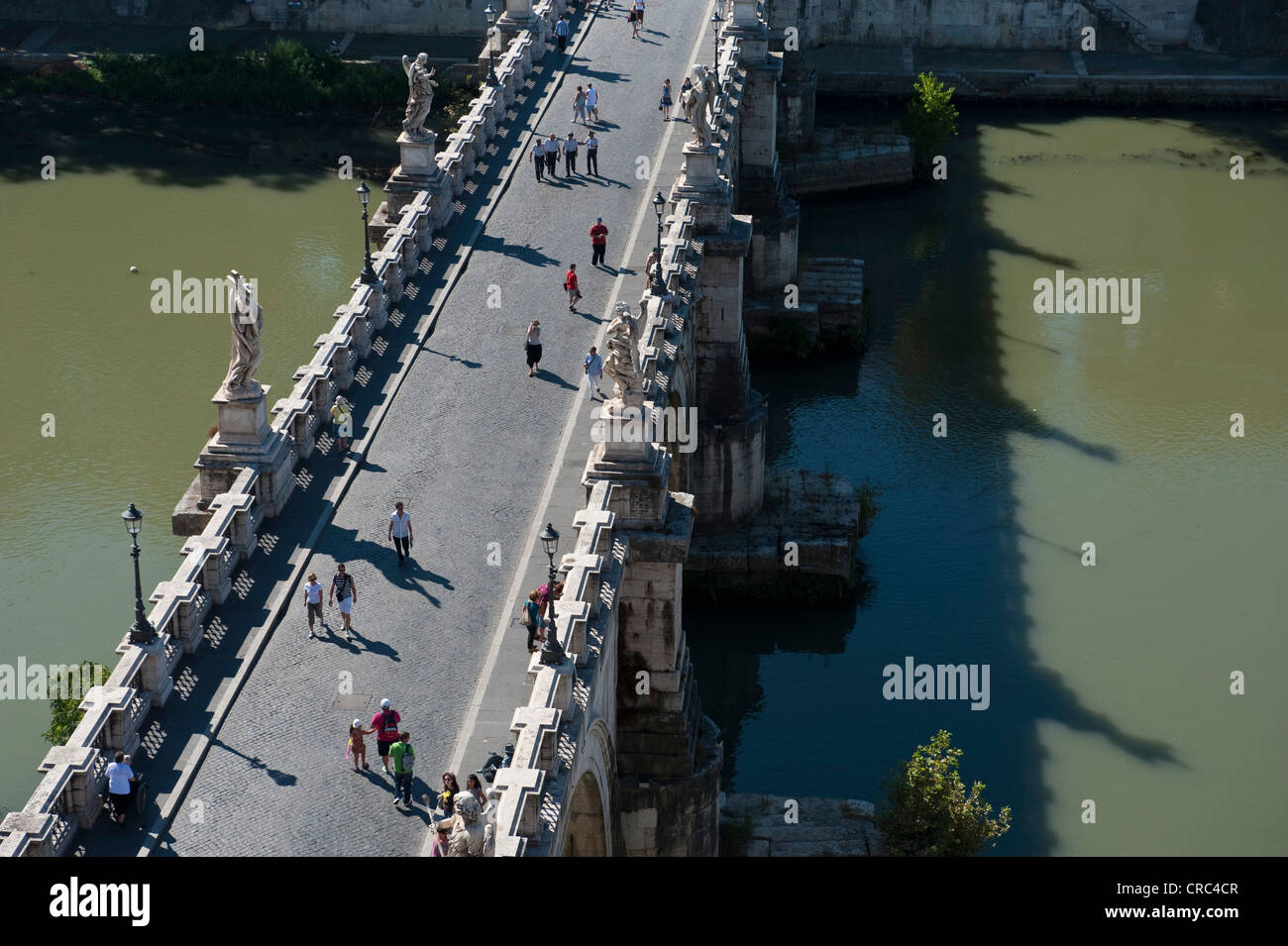 Blick vom Castel Sant'Angelo über Ponte Sant'Angelo Brücke, Rom, Italien, Europa Stockfoto