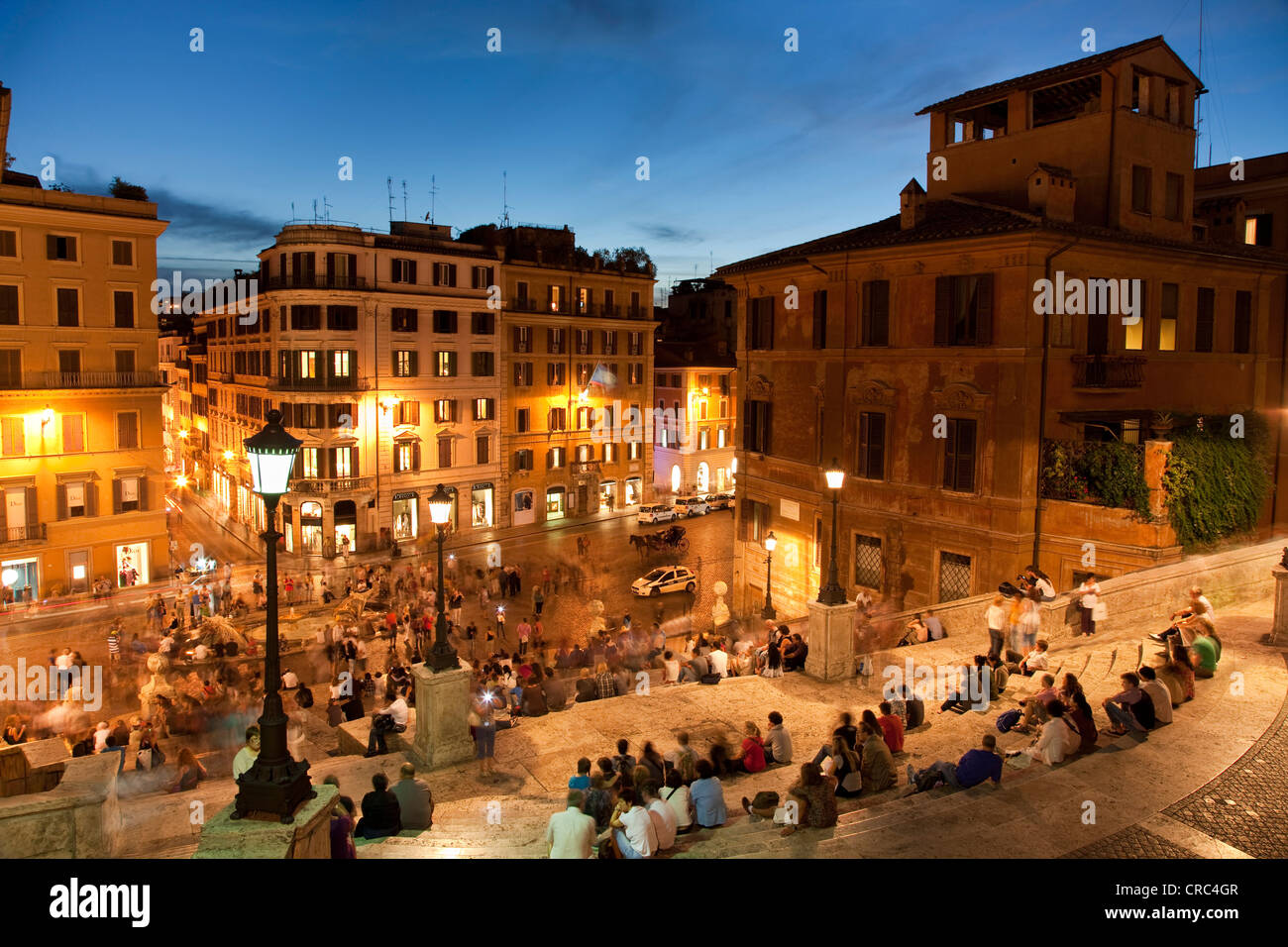 Spanische Treppe am frühen Abend, Piazza Spagna, Rom, Italien, Europa Stockfoto