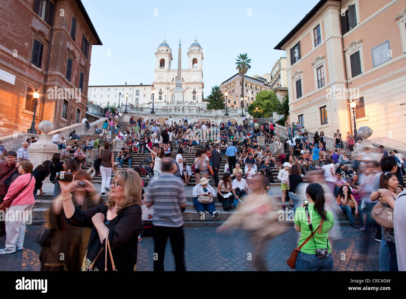 Spanische Treppe am frühen Abend, Piazza Spagna, Rom, Italien, Europa Stockfoto