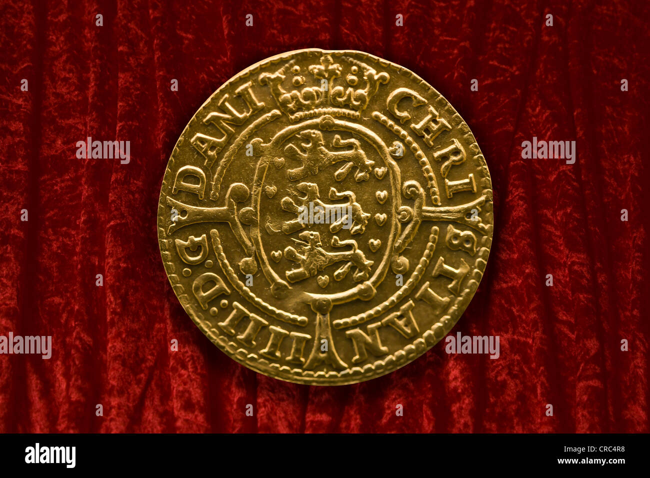 König Christian IV doppelte Krone Goldmünze aus dem Jahr 1648 Stockfoto