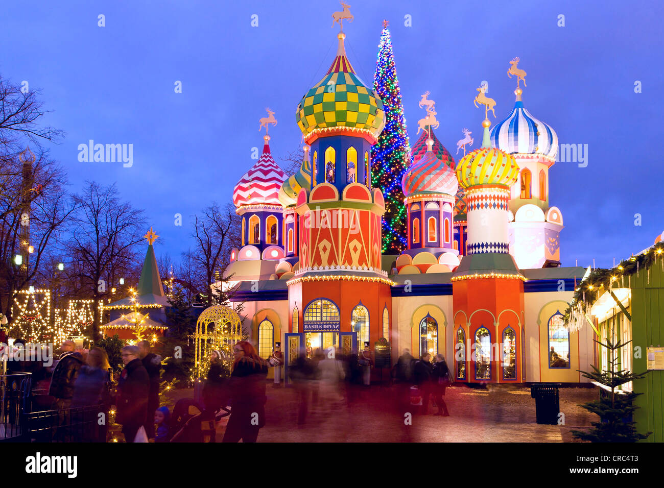 Das Thema der russischen Weihnachten in Tivoli, Kopenhagen, Dänemark, Europa Stockfoto