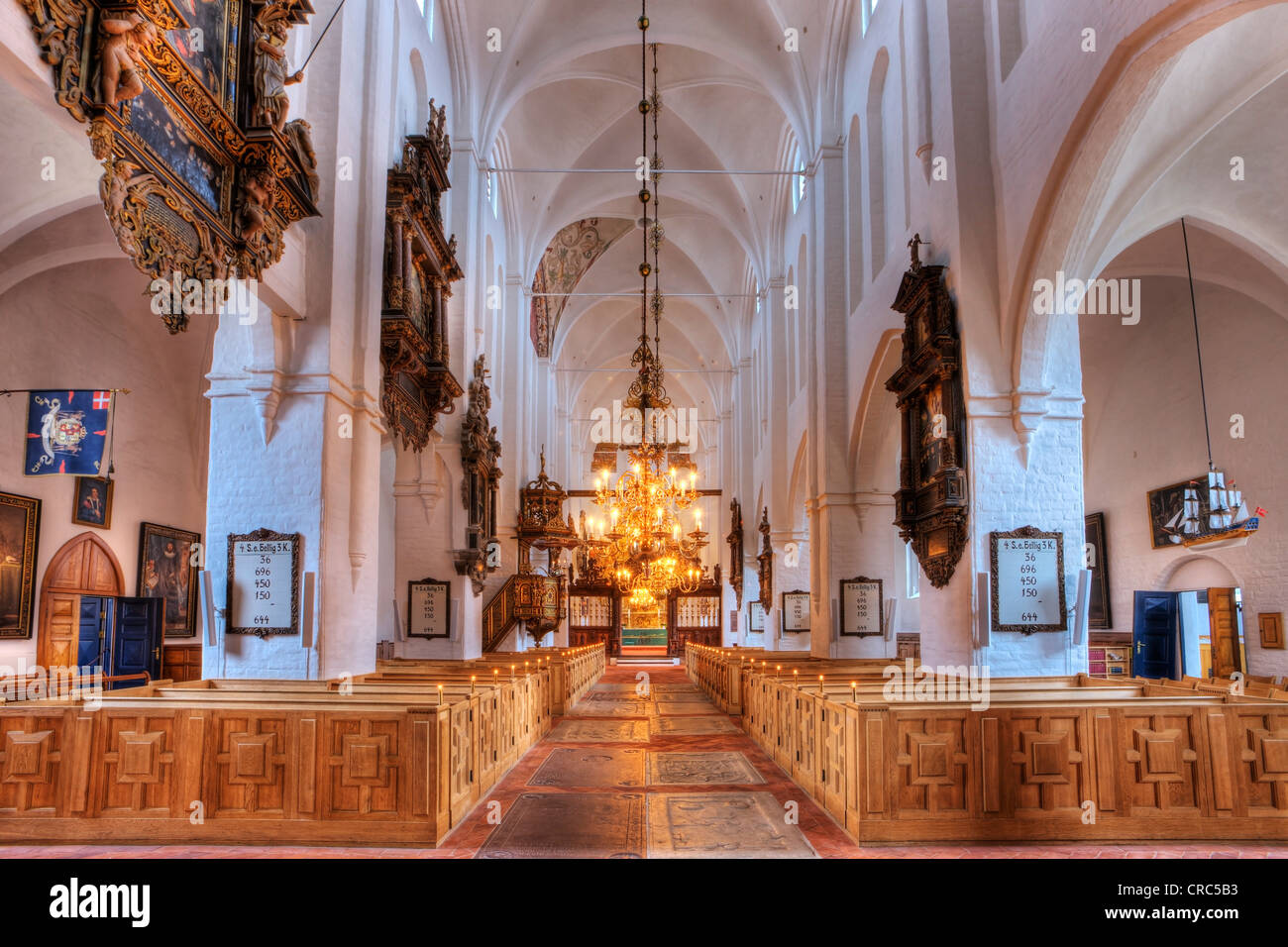 Interieur, Sct. Olai Domkirke Kathedrale, Helsingør, Helsingør, Dänemark, Europa Stockfoto