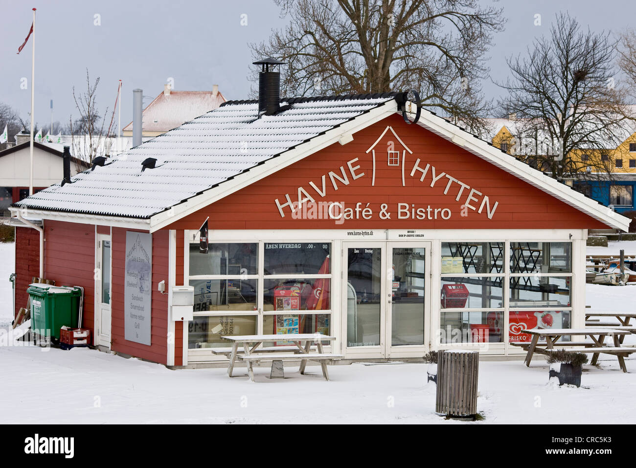 Die Fastfood-Café in Kastrup Hafen, Dänemark, Europa Stockfoto