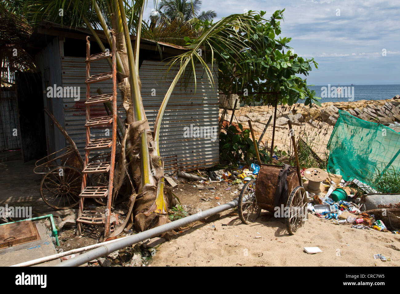 Müll auf der Insel Cabo, Luanda Angola Stockfoto