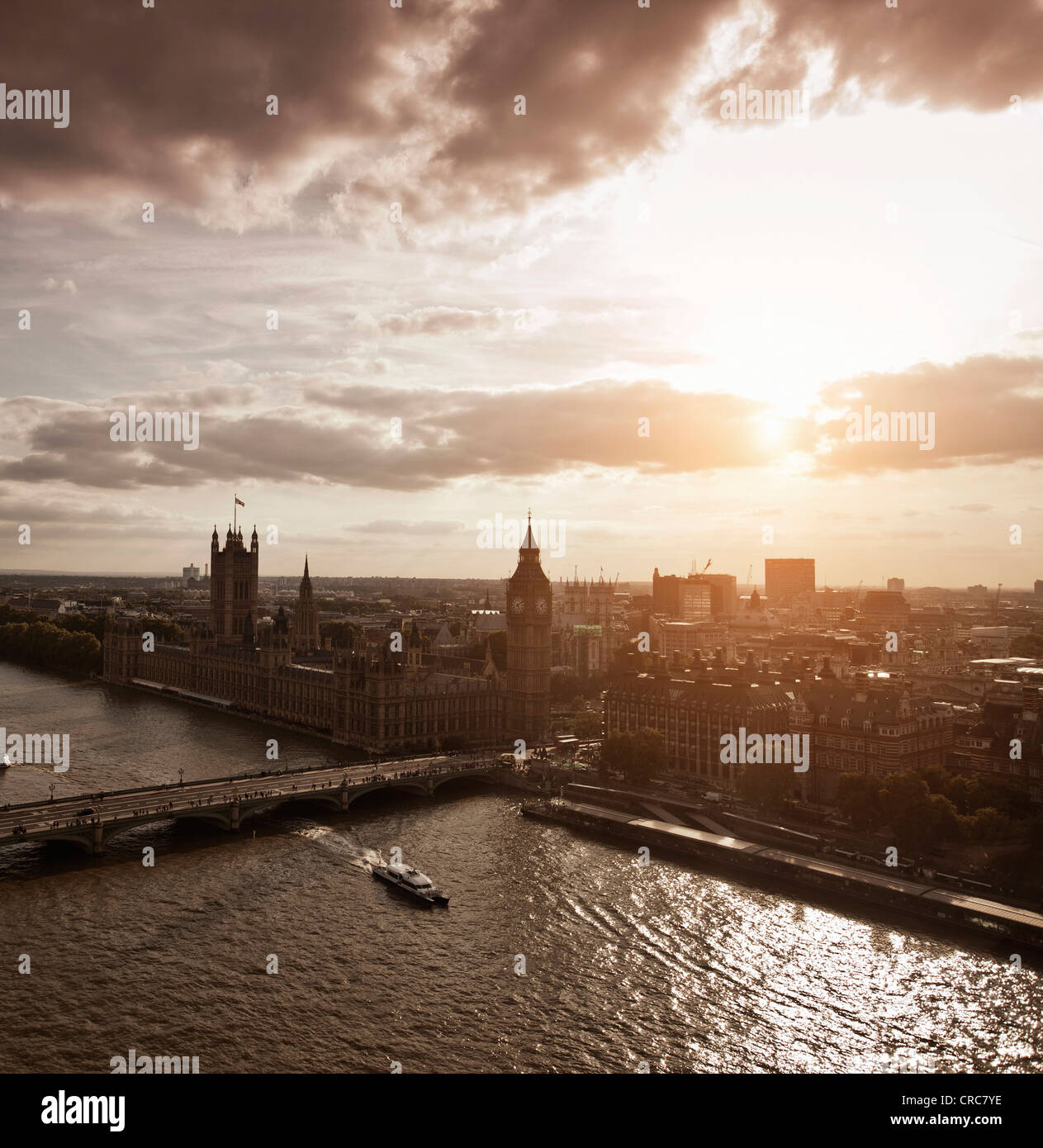 Luftaufnahme von Westminster in London Stockfoto