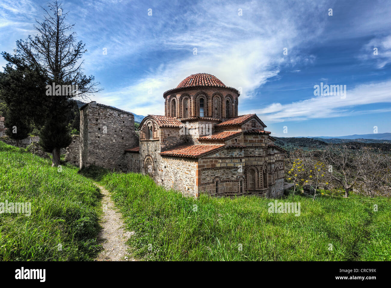 Die Kirche von Agioi Theodoroi (1290 n. Chr.) in Mystras, Griechenland Stockfoto