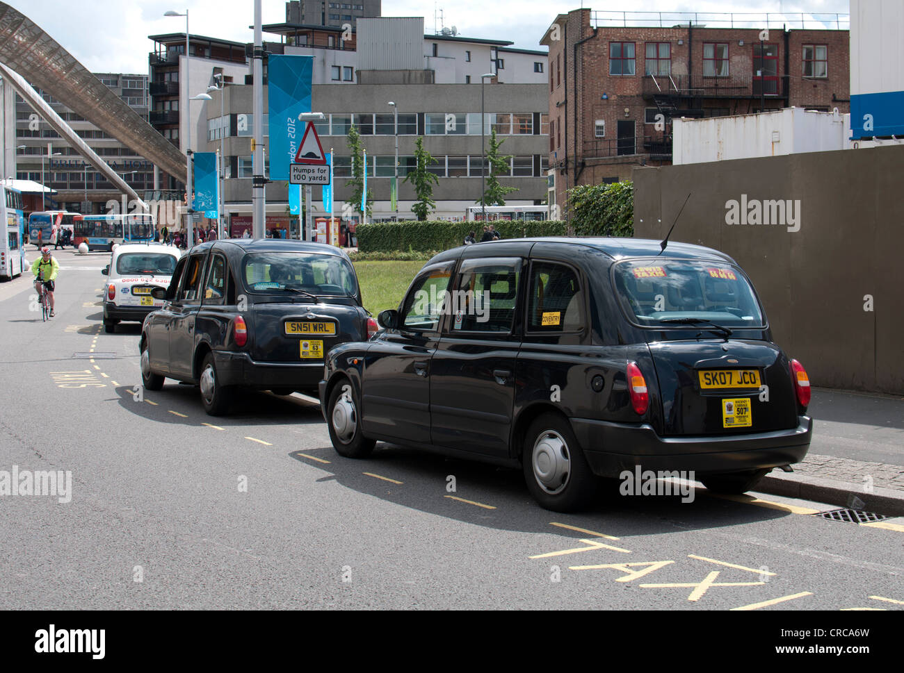 Taxis im Stadtzentrum von Coventry, UK Stockfoto