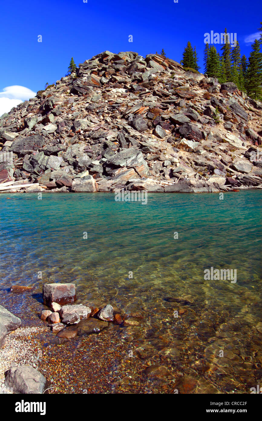 Schöne Moraine Lake in Kanada Stockfoto